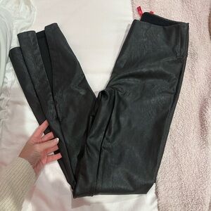 SPANX Black Faux Leather Leggings